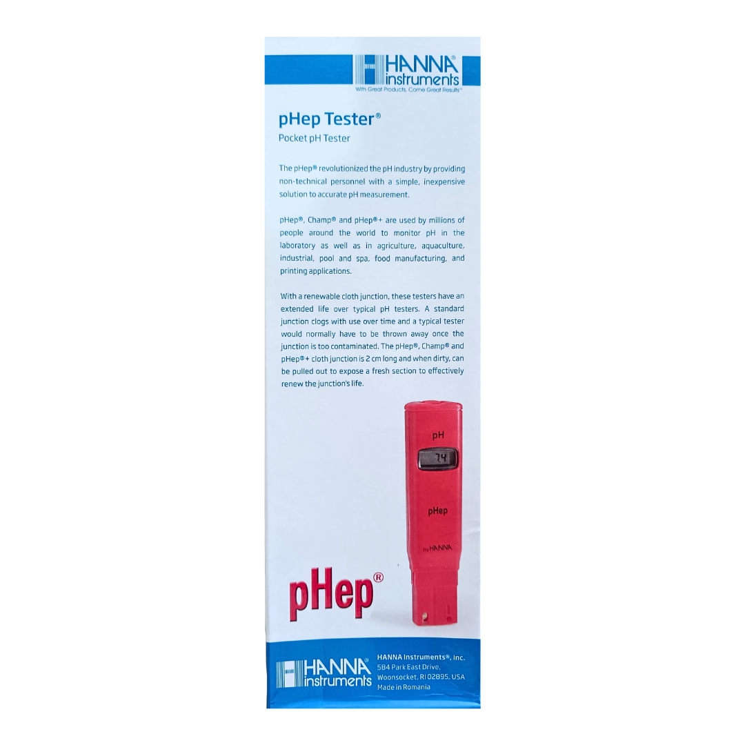 pH Meter / Tester (HANNA pHep+ ) Pocket-Sized pH Meter with ATC MODEL: HI98108