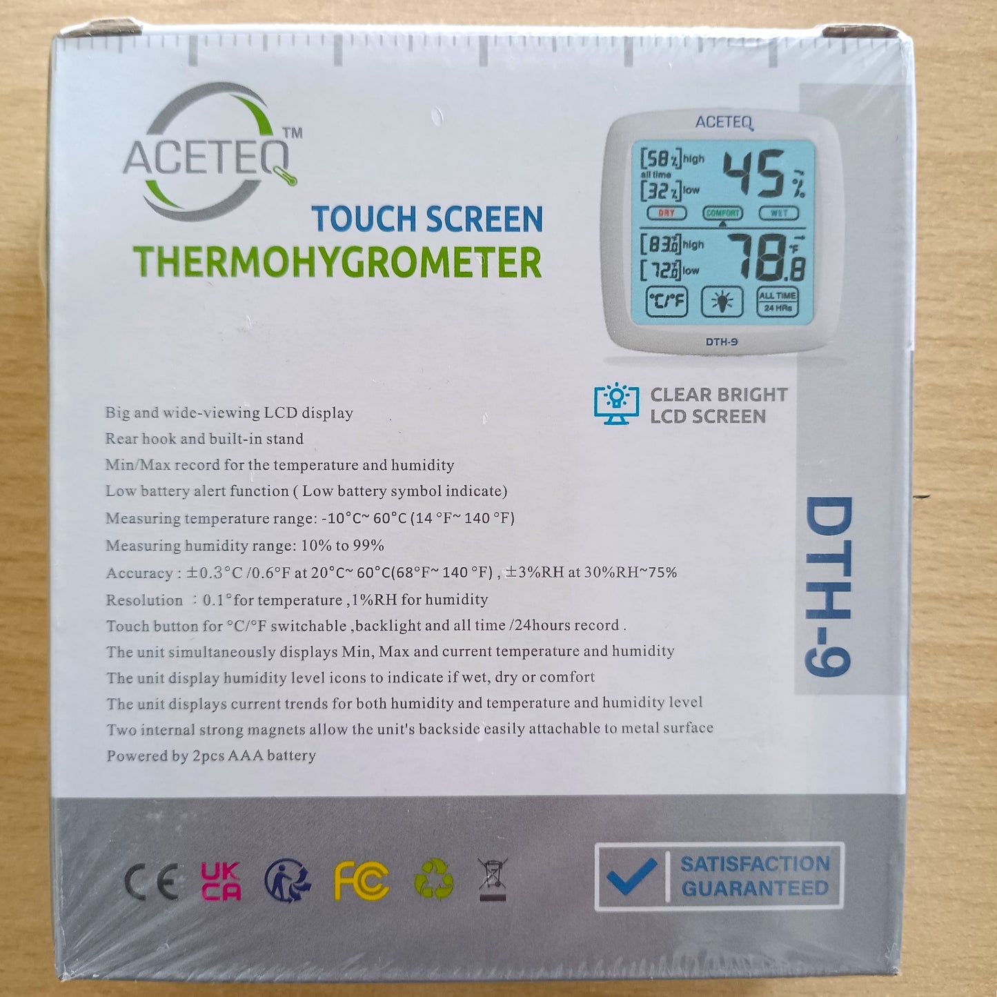 Thermo Hygrometer (ACETEQ DTH 9 Digital Touch Screen)