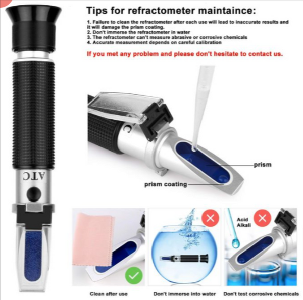 ERMA Hand Held Refractometer ATC (BRIX 0-32%) – Baker & Baker