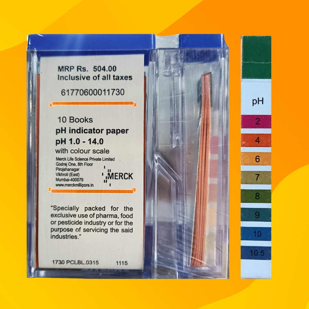 MERCK pH Indicator Paper pH 1.0 - 14.0 (with Colour Scale) Handy Pack