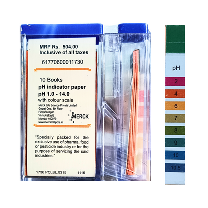 MERCK pH Indicator Paper pH 1.0 - 14.0 (with Colour Scale) Handy Pack