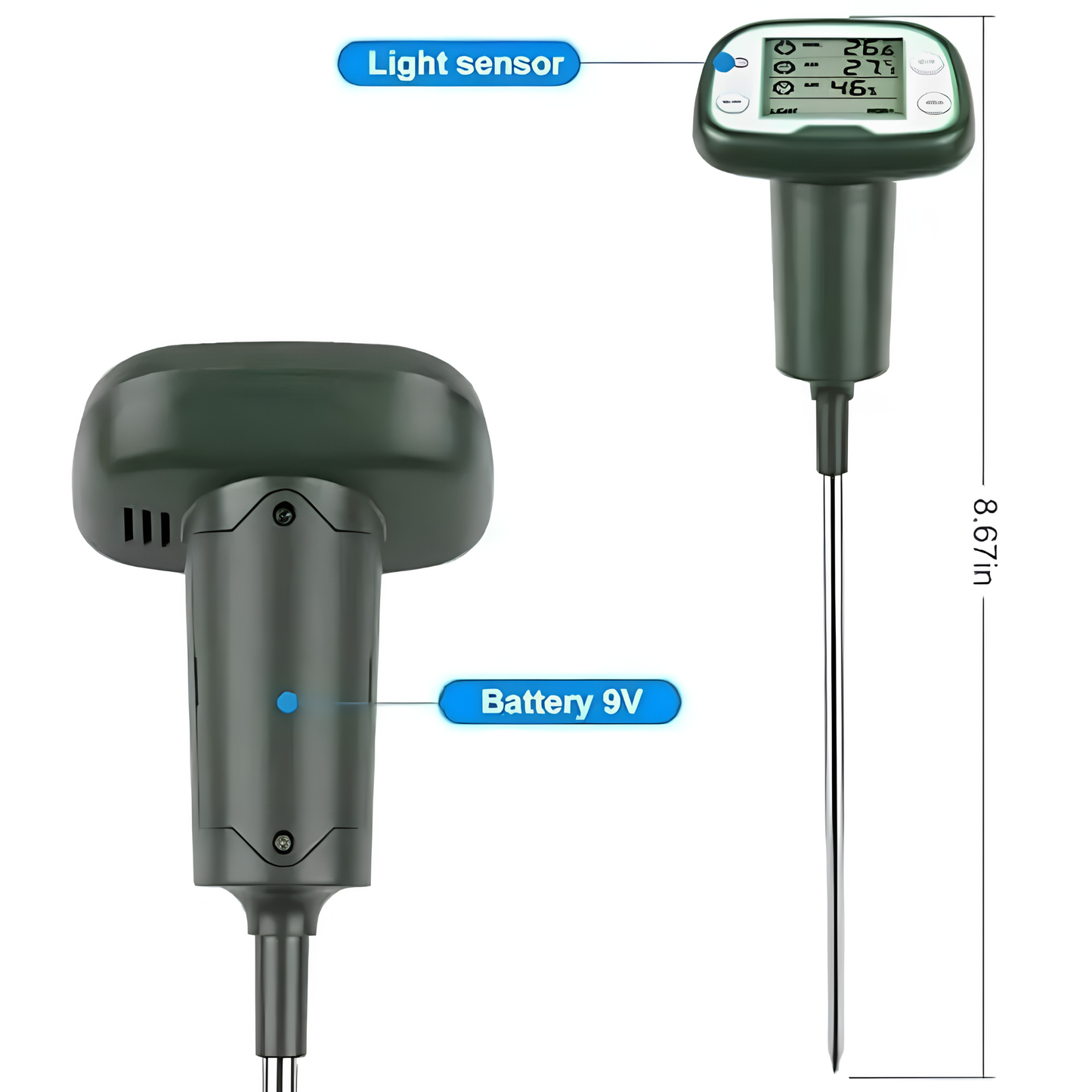 4 in 1 Soil Survey Instrument (Soil Temperature, Humidity, pH Value and Sunlight) ACETEQ SPH-108