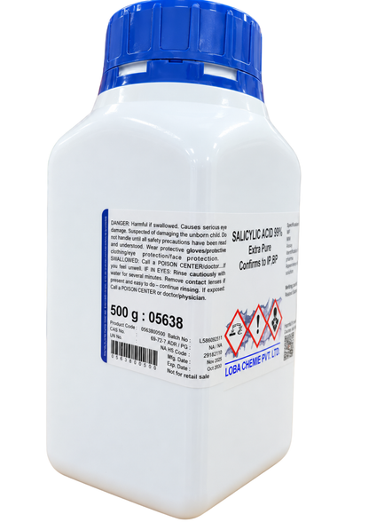 Salicylic Acid 99% Extra Pure – LOBA CHEMIE (500 GM)